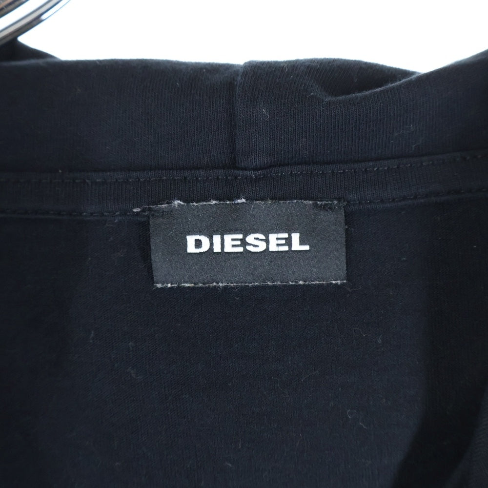 DIESEL(ディーゼル) HAUTE KULTUR オートクルトゥーア テーププリント プルオーバーパーカー ブラック
