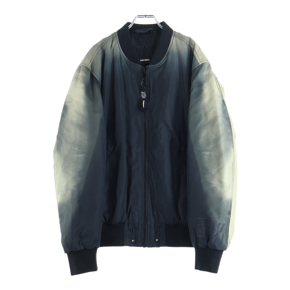DIESEL(ディーゼル) J-FOREST バックプリント ボンバージャケット ブラック/ブラウン