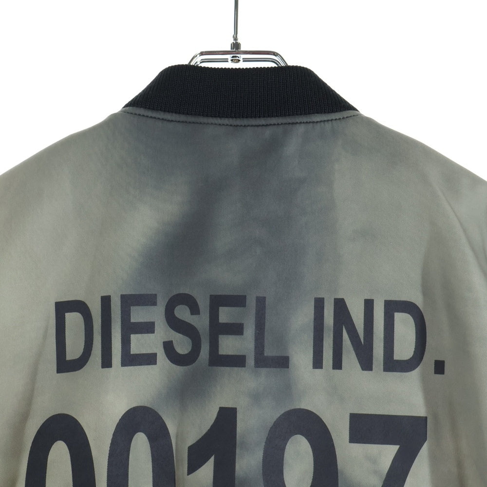 DIESEL(ディーゼル) J-FOREST バックプリント ボンバージャケット ブラック/ブラウン