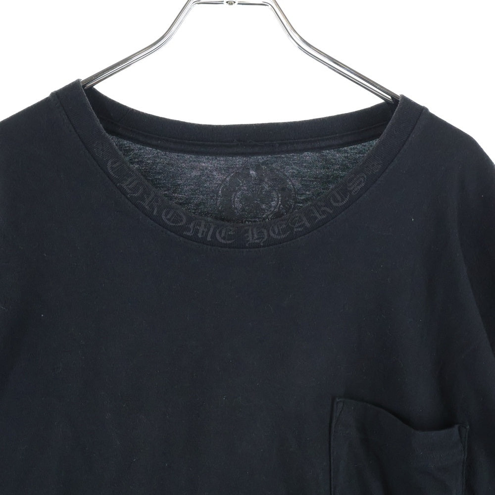 CHROME HEARTS(クロムハーツ) OLD ENGLISH L/S TEE オールドイングリッシュ ポケット ロングスリーブカットソー ブラック