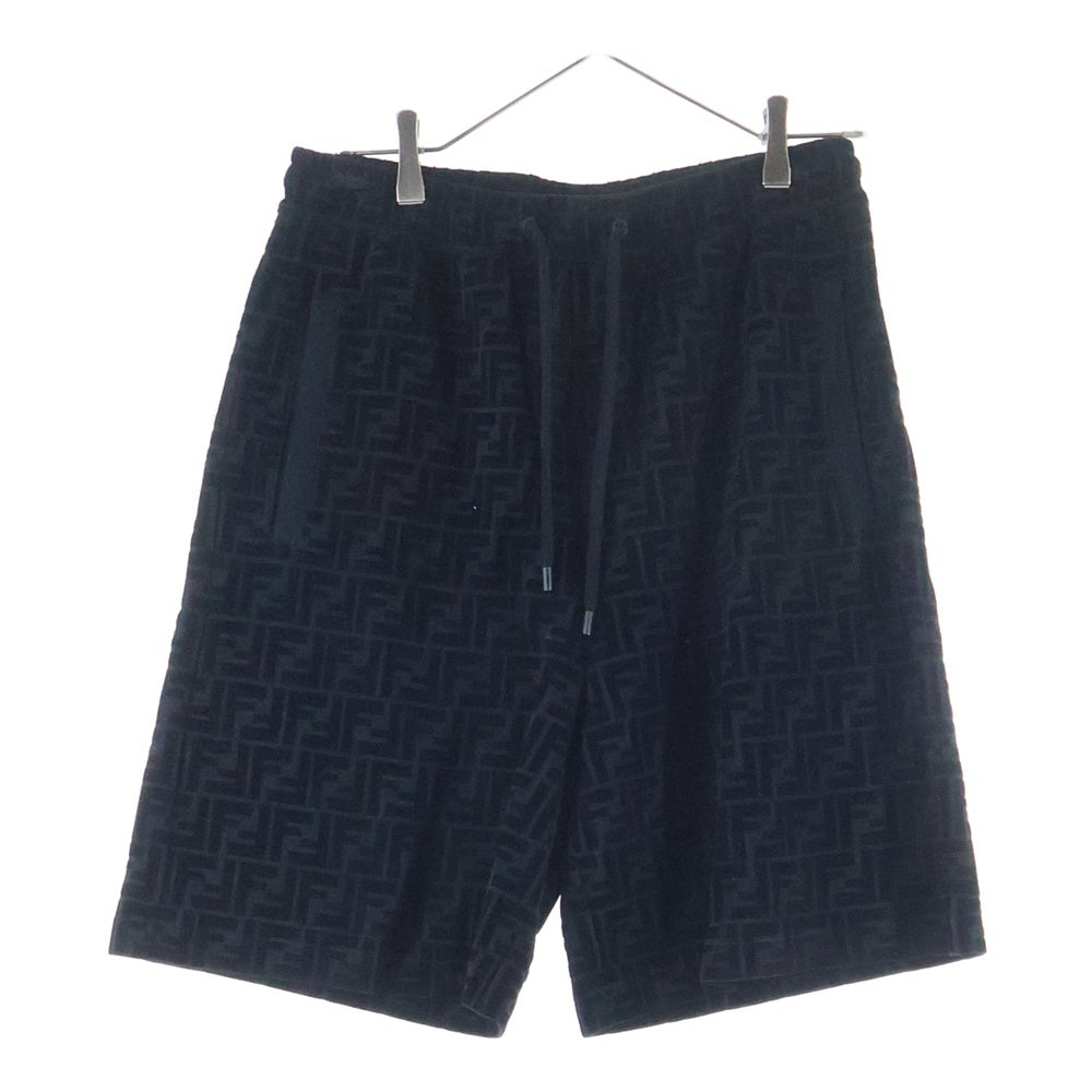 FENDI(フェンディ) FFロゴ 総柄 テリーハーフパンツ FB0689 ブラック