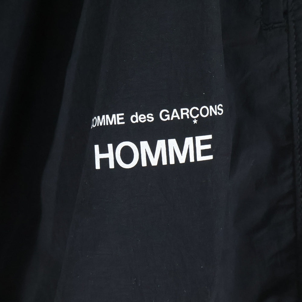 COMME des GARCONS HOMME(コムデギャルソンオム) 25SS ロゴ入り ナイロンタイプライターパンツ HO-P008 ブラック