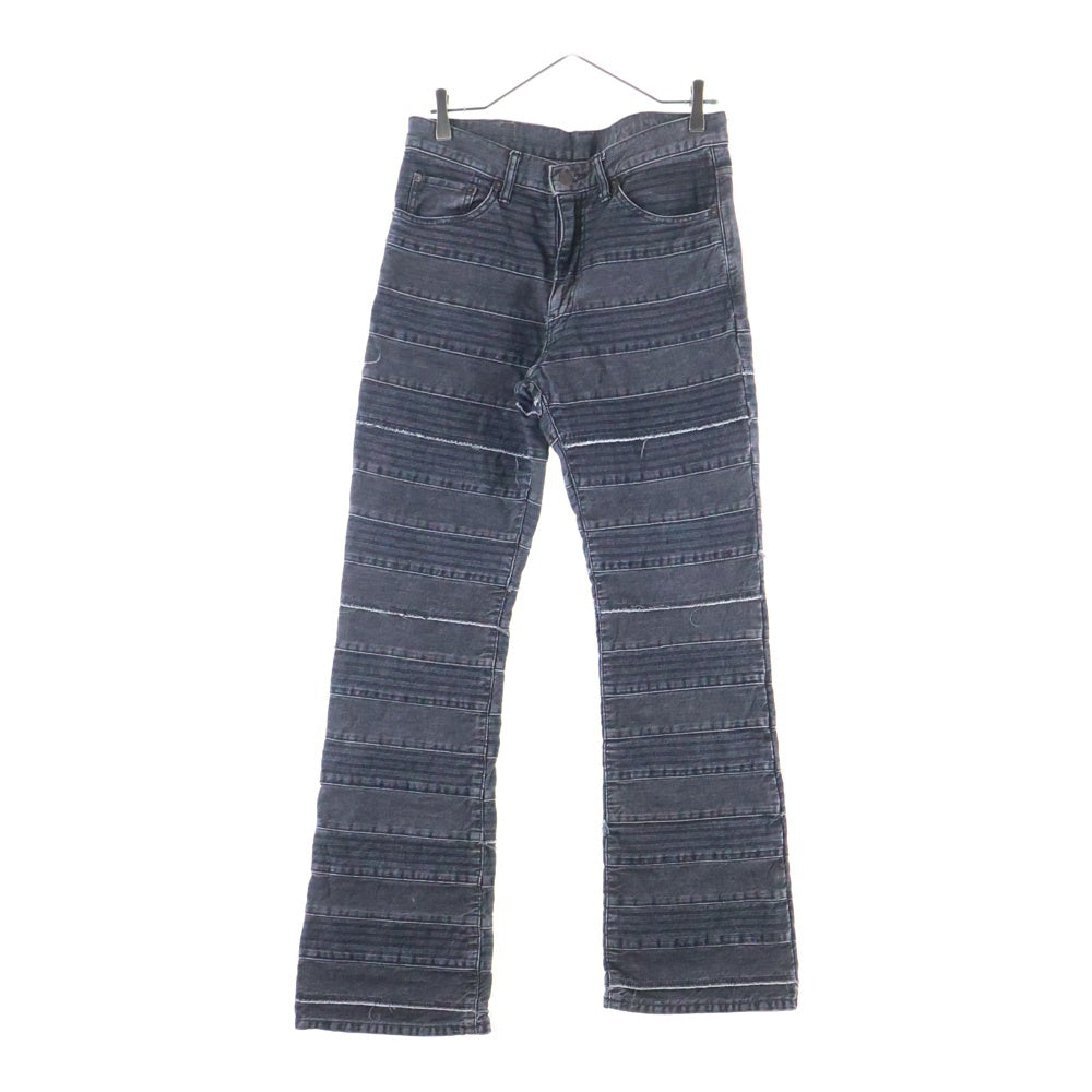 HYSTERIC GLAMOUR(ヒステリックグラマー) 25SS スクラッチフレア ウミヘビ デニムパンツ ブラック 02251AP55