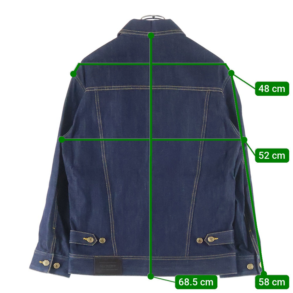 LOUIS VUITTON(ルイヴィトン) スラッシュステッチ フロント胸ポケット刺?ロゴ デニムジャケット RM062M MJDJ11CY9 インディゴ