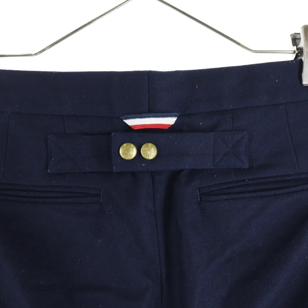 MONCLER(モンクレール) GAMME BLEU ガムブルー ロゴ ワッペン ウール スラックス パンツ ネイビー B23911008200 10096