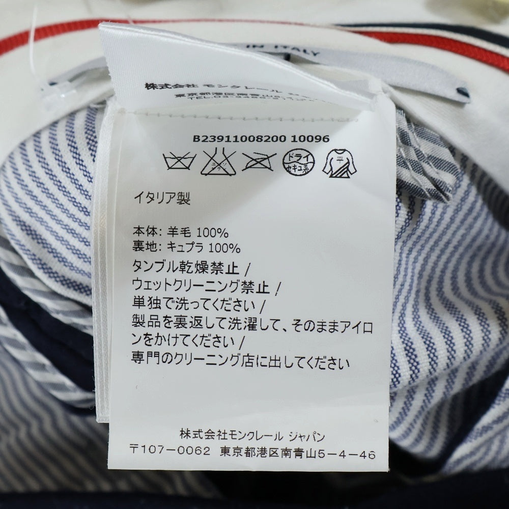 MONCLER(モンクレール) GAMME BLEU ガムブルー ロゴ ワッペン ウール スラックス パンツ ネイビー B23911008200 10096