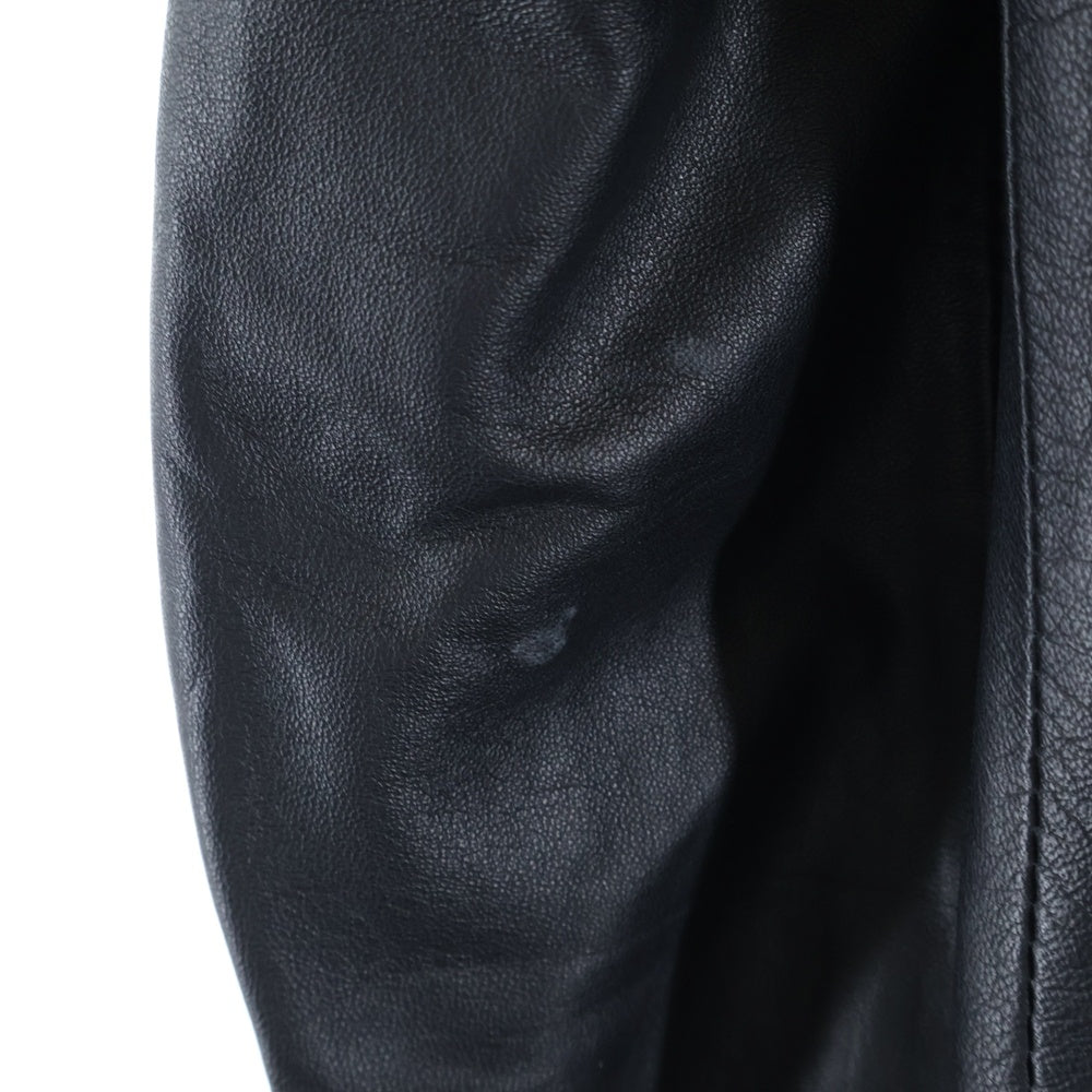 DOLCE & GABBANA(ドルチェアンドガッバーナ) ジップアップ フーデッド ラムレザーブルゾンジャケット ブラック G9FS0L