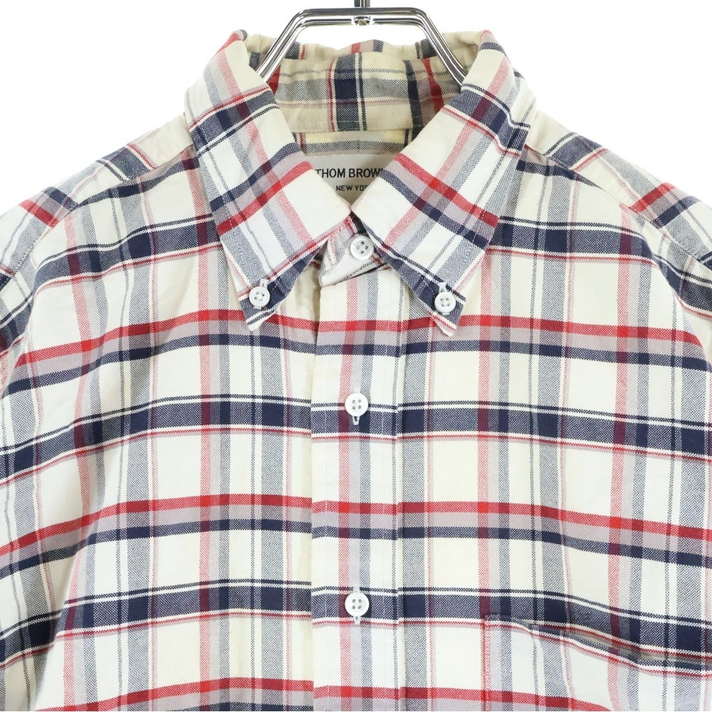 THOM BROWNE(トムブラウン) ボタンダウン チェック柄 長袖シャツ 01111A4013 ホワイト