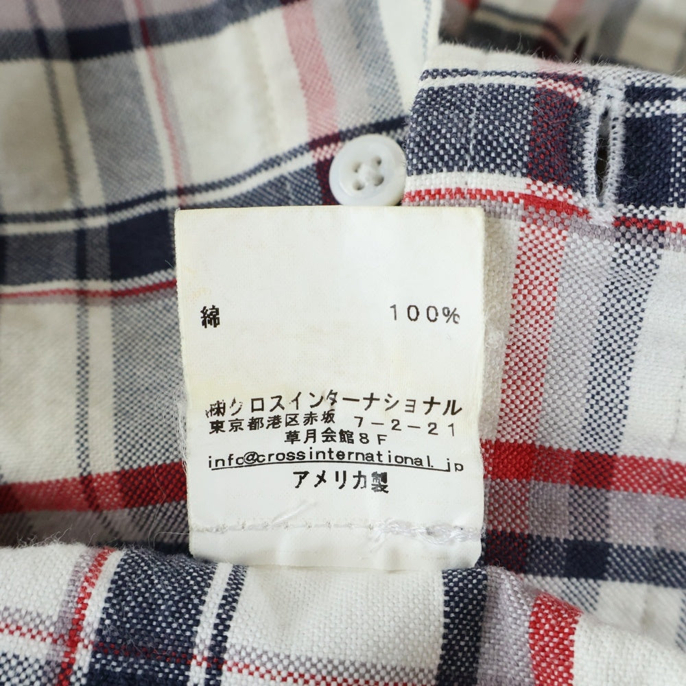 THOM BROWNE(トムブラウン) ボタンダウン チェック柄 長袖シャツ 01111A4013 ホワイト