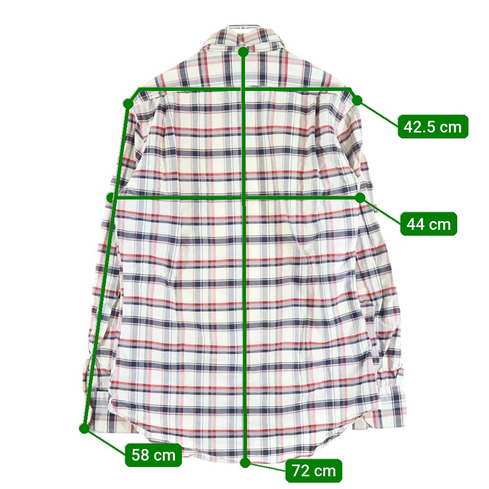 THOM BROWNE(トムブラウン) ボタンダウン チェック柄 長袖シャツ 01111A4013 ホワイト