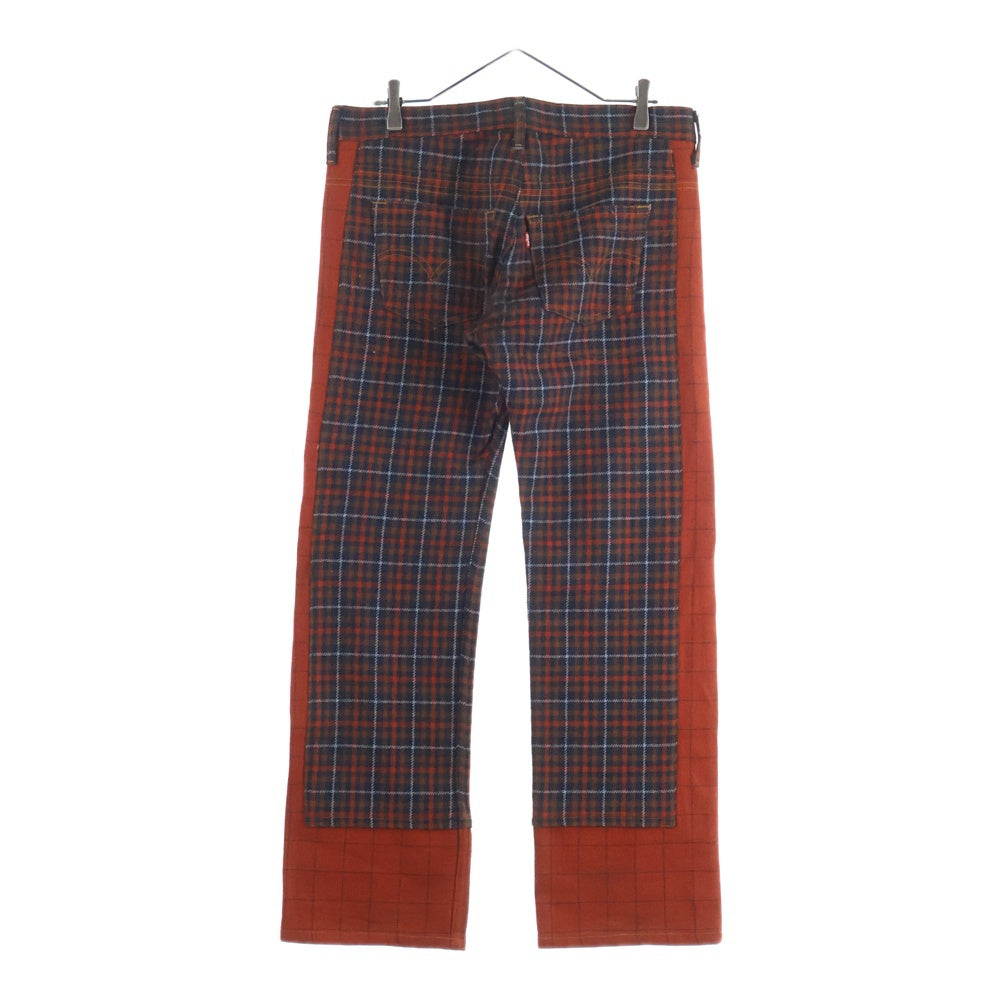 COMME des GARCONS JUNYA WATANABE MAN(コムデギャルソンジュンヤワタナベマン) 02AW ×Levis Reconstructed Plaid Pants 再構築 チェック柄 パンツ WG-P031 オレンジ