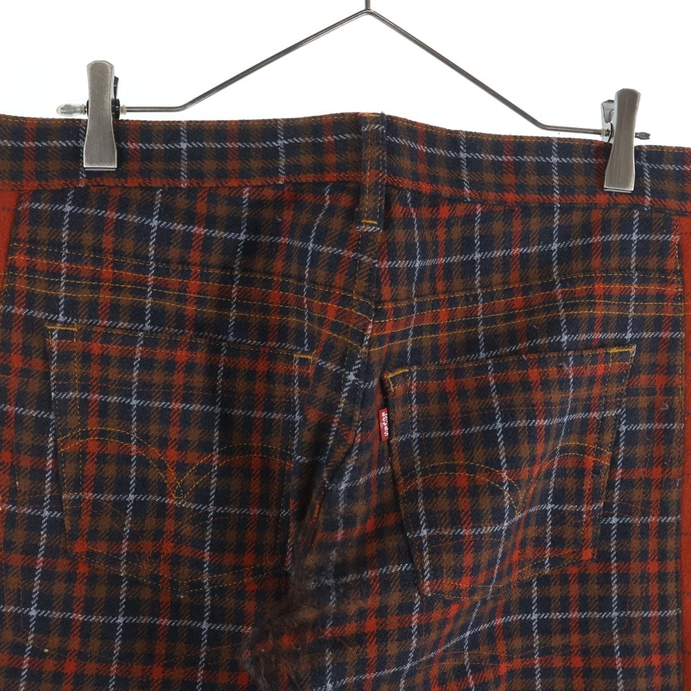 COMME des GARCONS JUNYA WATANABE MAN(コムデギャルソンジュンヤワタナベマン) 02AW ×Levis Reconstructed Plaid Pants 再構築 チェック柄 パンツ WG-P031 オレンジ