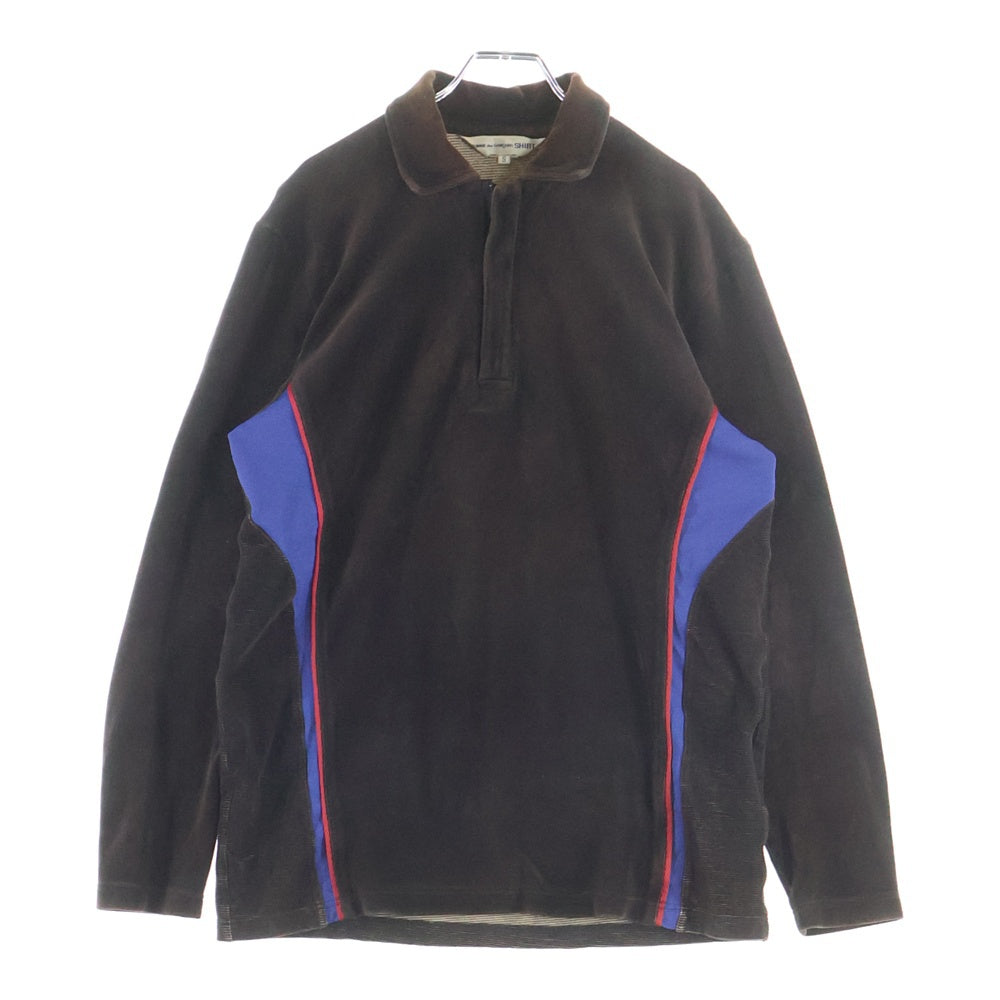 COMME des GARCONS SHIRT(コムデギャルソンシャツ) ハーフジップ ベロア ロングスリーブカットソー ブラウン