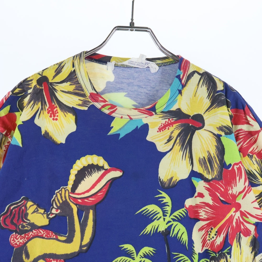 JUNYA WATANABE COMME des GARCONS(ジュンヤワタナベ コムデギャルソン) 02SS ハワイアン クルーネック半袖Tシャツ WI-T039 マルチ