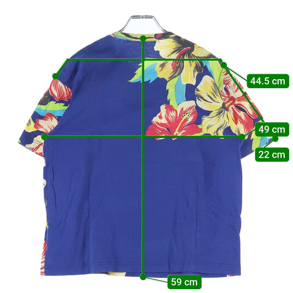 JUNYA WATANABE COMME des GARCONS(ジュンヤワタナベ コムデギャルソン) 02SS ハワイアン クルーネック半袖Tシャツ WI-T039 マルチ