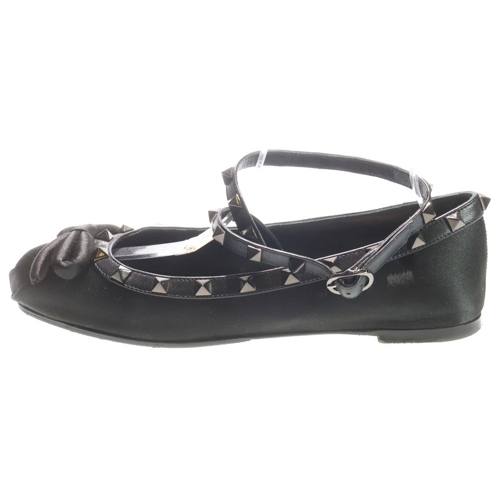 VALENTINO GARAVANI(ヴァレンチノガラヴァーニ) ROCKSTUDS バレリーナ ロックスタッズ パンプス フラットシューズ 4W2S0HB6 ブラック レディース