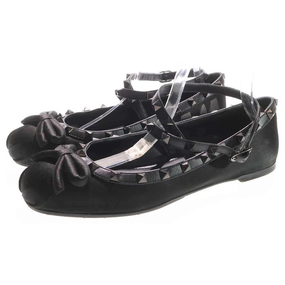 VALENTINO GARAVANI(ヴァレンチノガラヴァーニ) ROCKSTUDS バレリーナ ロックスタッズ パンプス フラットシューズ 4W2S0HB6 ブラック レディース