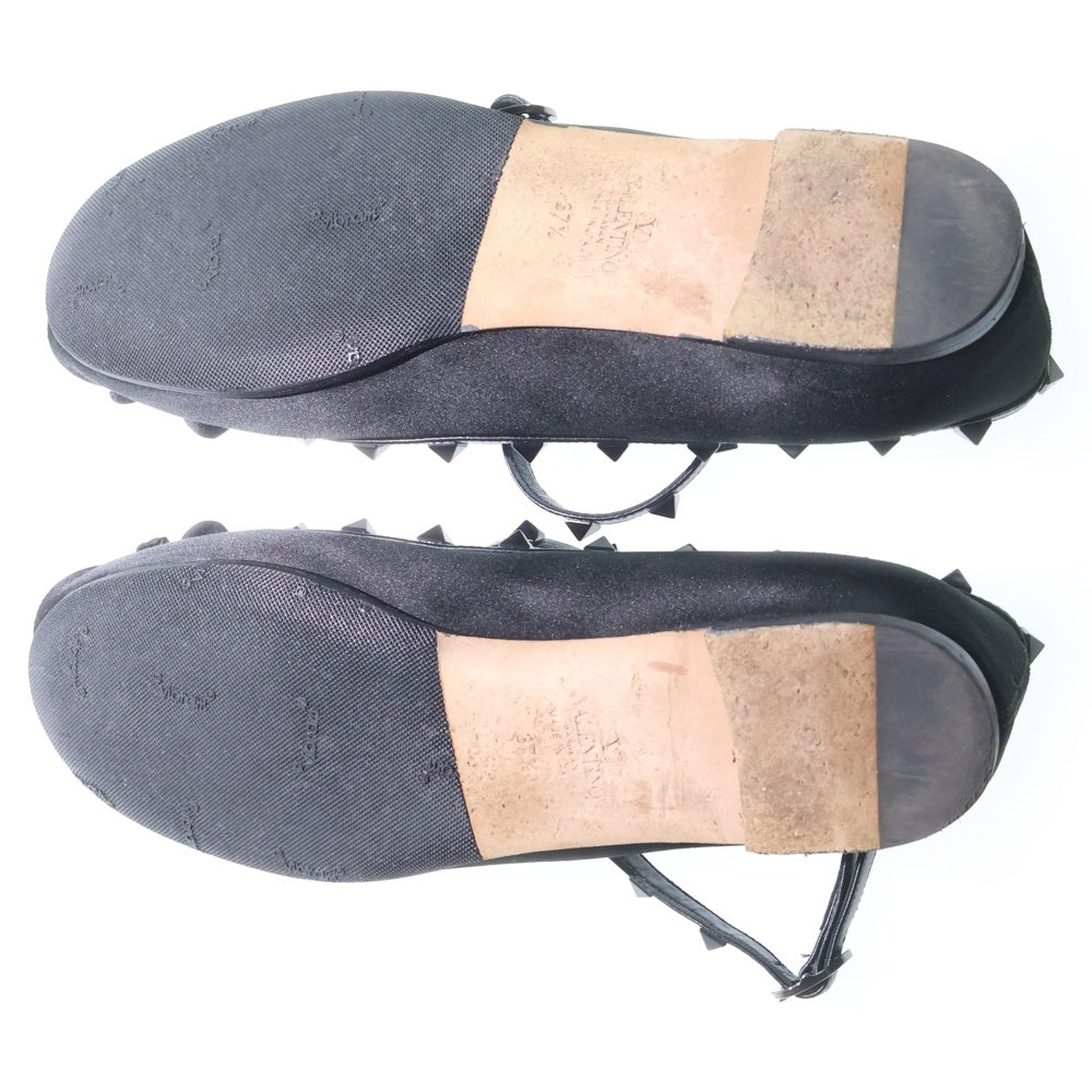 VALENTINO GARAVANI(ヴァレンチノガラヴァーニ) ROCKSTUDS バレリーナ ロックスタッズ パンプス フラットシューズ 4W2S0HB6 ブラック レディース