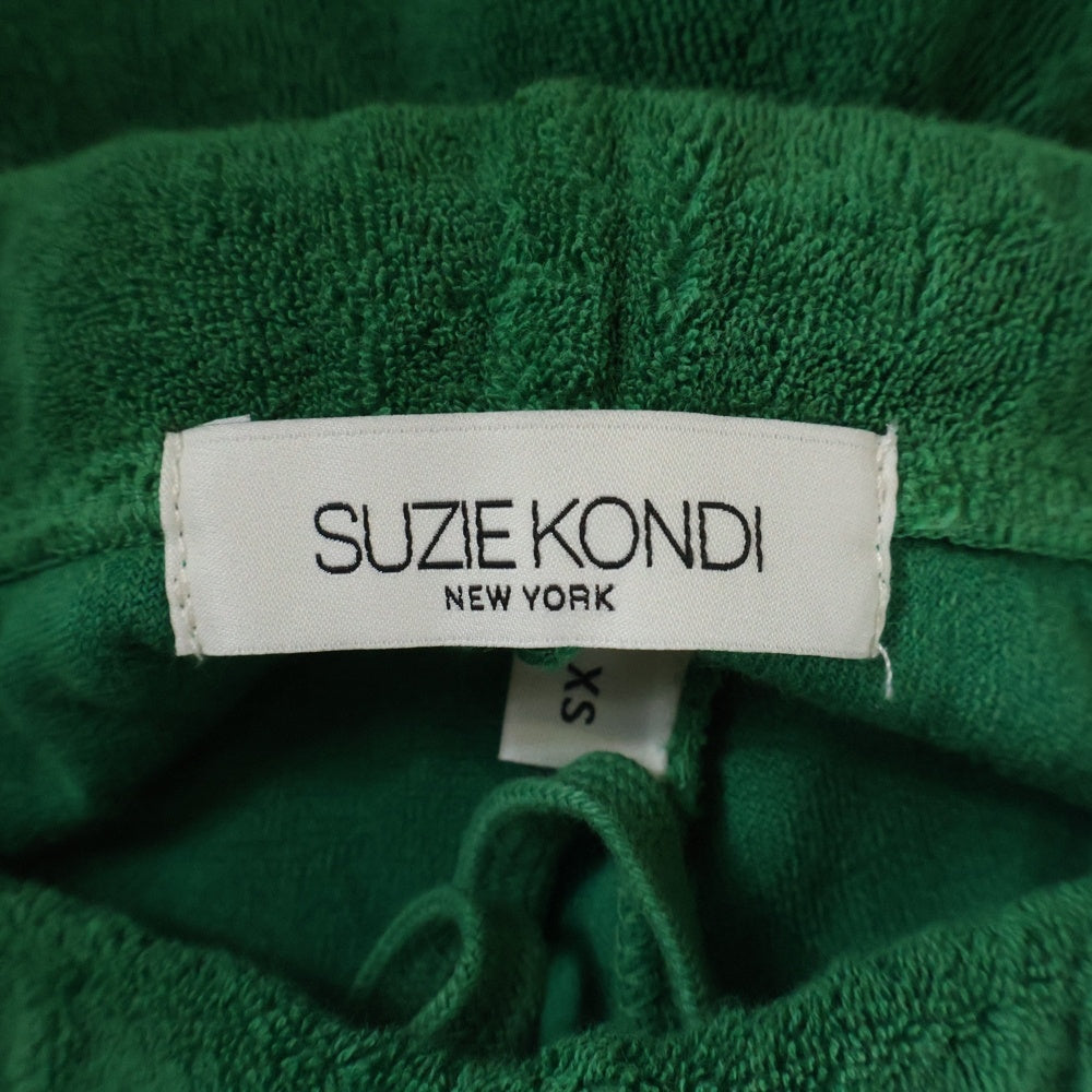 SUZIE KONDI(スージー コンディ) パイル生地 フレアパンツ グリーン  