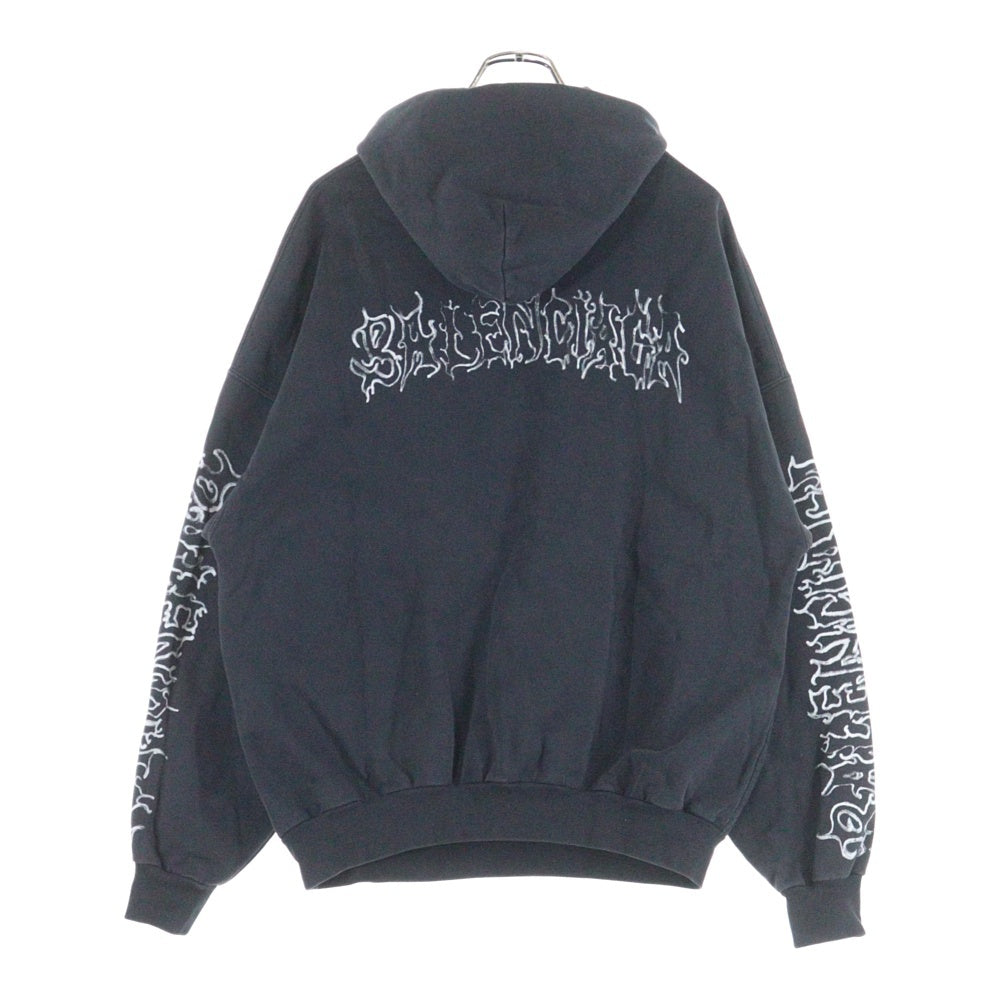 BALENCIAGA(バレンシアガ) METAL OUTLINE HOODIE メタルアウトラインフーディ プルオーバーパーカー ブラック 739024 TPV04 レディース