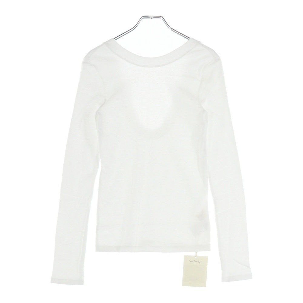 NO BRAND(ノーブランド) SeaRoomlynn オールドコットン Back UロングスリーブTシャツ ホワイト レディース