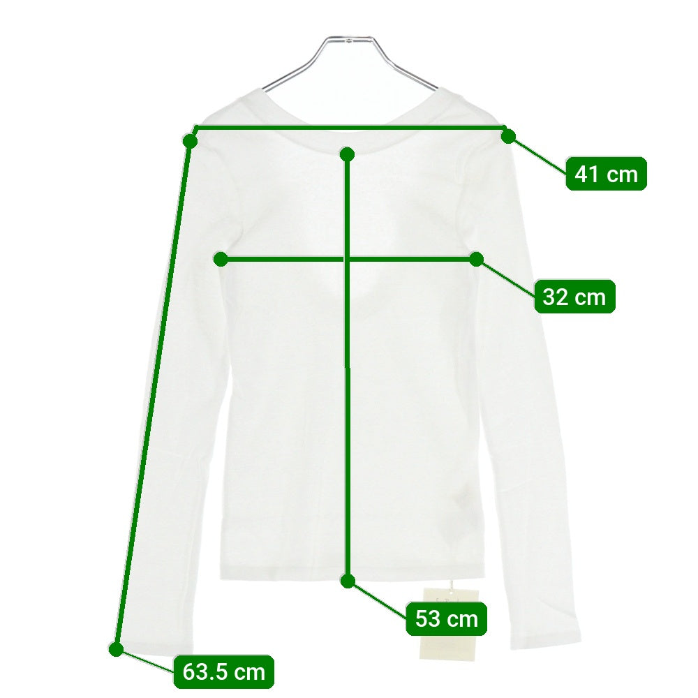 NO BRAND(ノーブランド) SeaRoomlynn オールドコットン Back UロングスリーブTシャツ ホワイト レディース