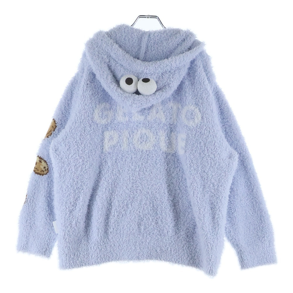 gelato pique(ジェラートピケ) SESAME STREET クッキーモンスター フーディパーカー ショートパンツ ブルー ルームウェア レディース