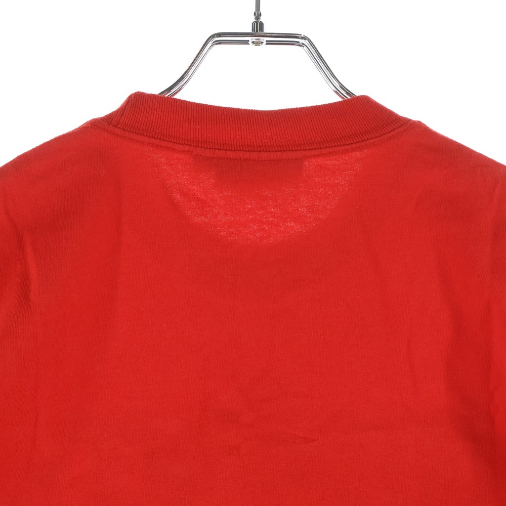 NO BRAND(ノーブランド) INTER BREED フロントプリント クルーネック半袖Tシャツ レッド