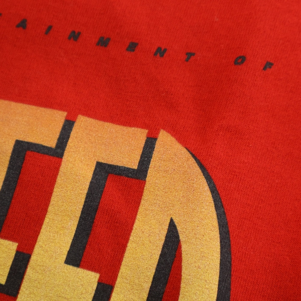 NO BRAND(ノーブランド) INTER BREED フロントプリント クルーネック半袖Tシャツ レッド
