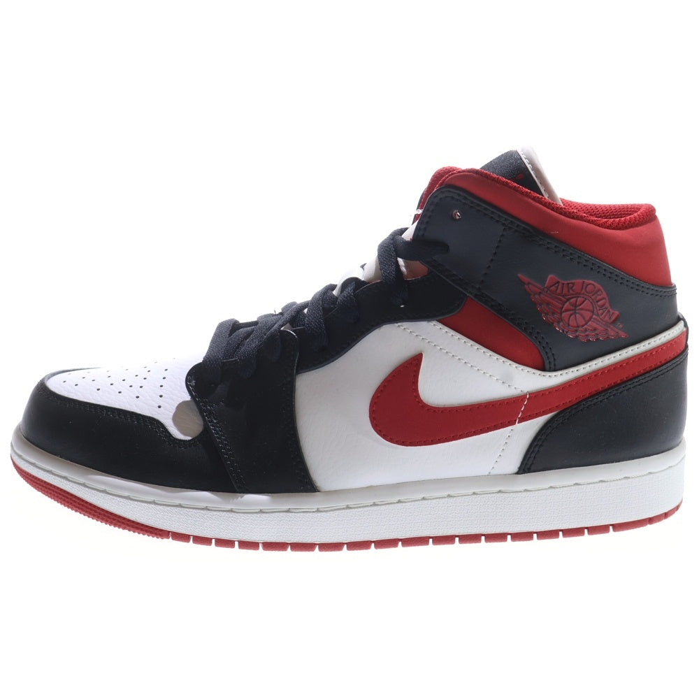 NIKE(ナイキ) AIR JORDAN 1 MID エアジョーダン1 ミッドカットスニーカー ホワイト/ブラック/レッド US10.5/28.5cm 554724-122