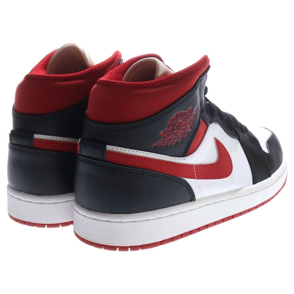 NIKE(ナイキ) AIR JORDAN 1 MID エアジョーダン1 ミッドカットスニーカー ホワイト/ブラック/レッド US10.5/28.5cm 554724-122
