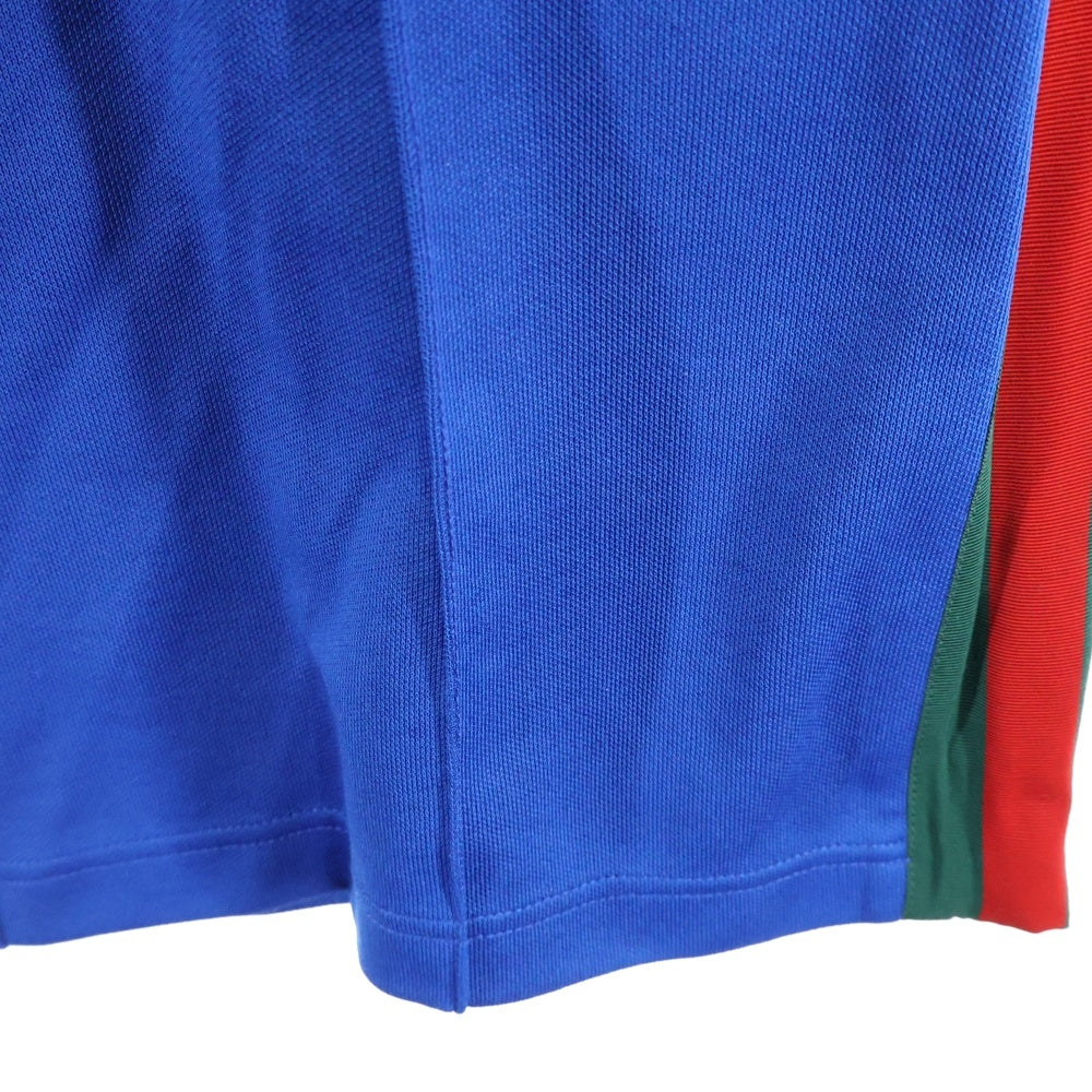 GUCCI(グッチ) ×adidas ロゴ刺繍 サイドライン トラックパンツ ブルー 691785