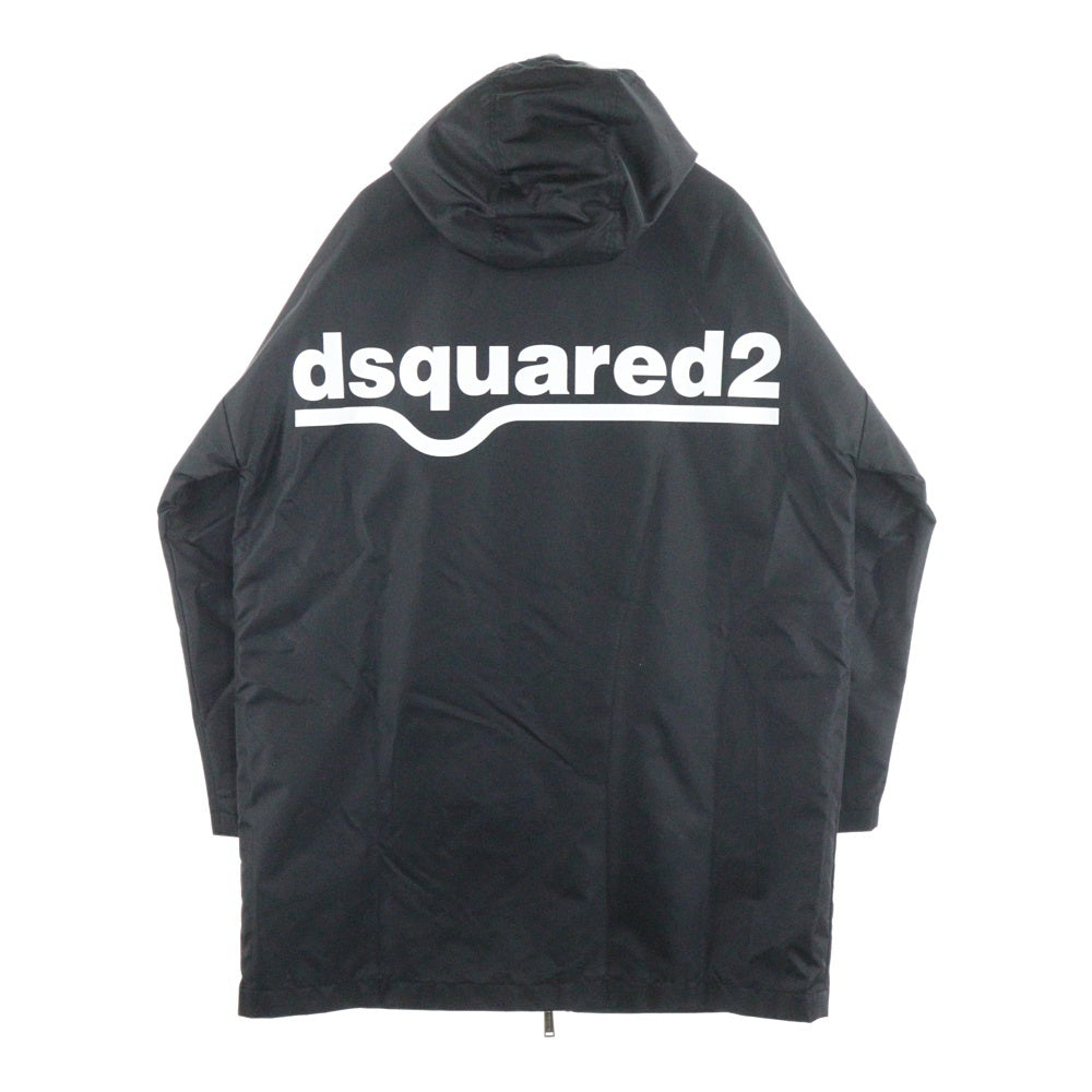 DSQUARED2(ディースクエアード) バックロゴプリント ナイロンコート ブラック S74AM1117