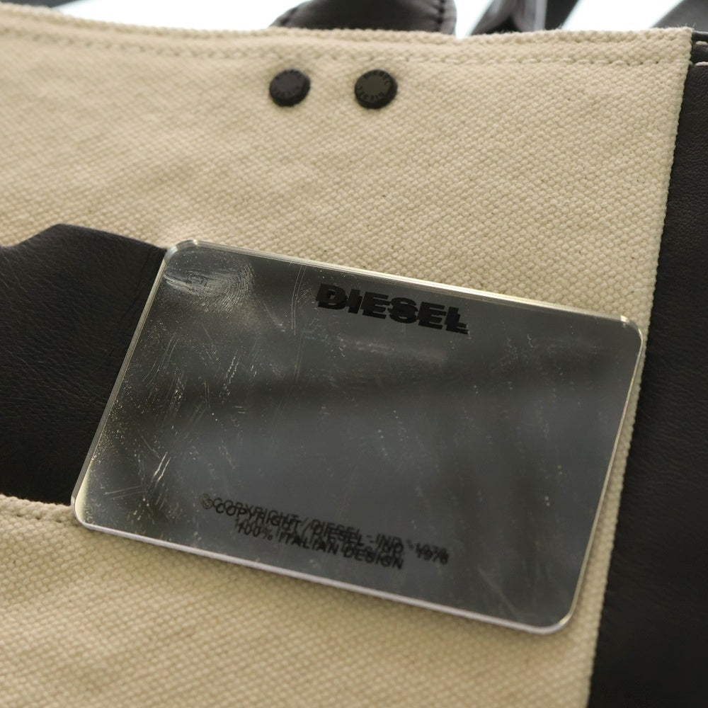 DIESEL(ディーゼル) 2WAY キャンバス 切替 レザー バイカラー 2トーン
