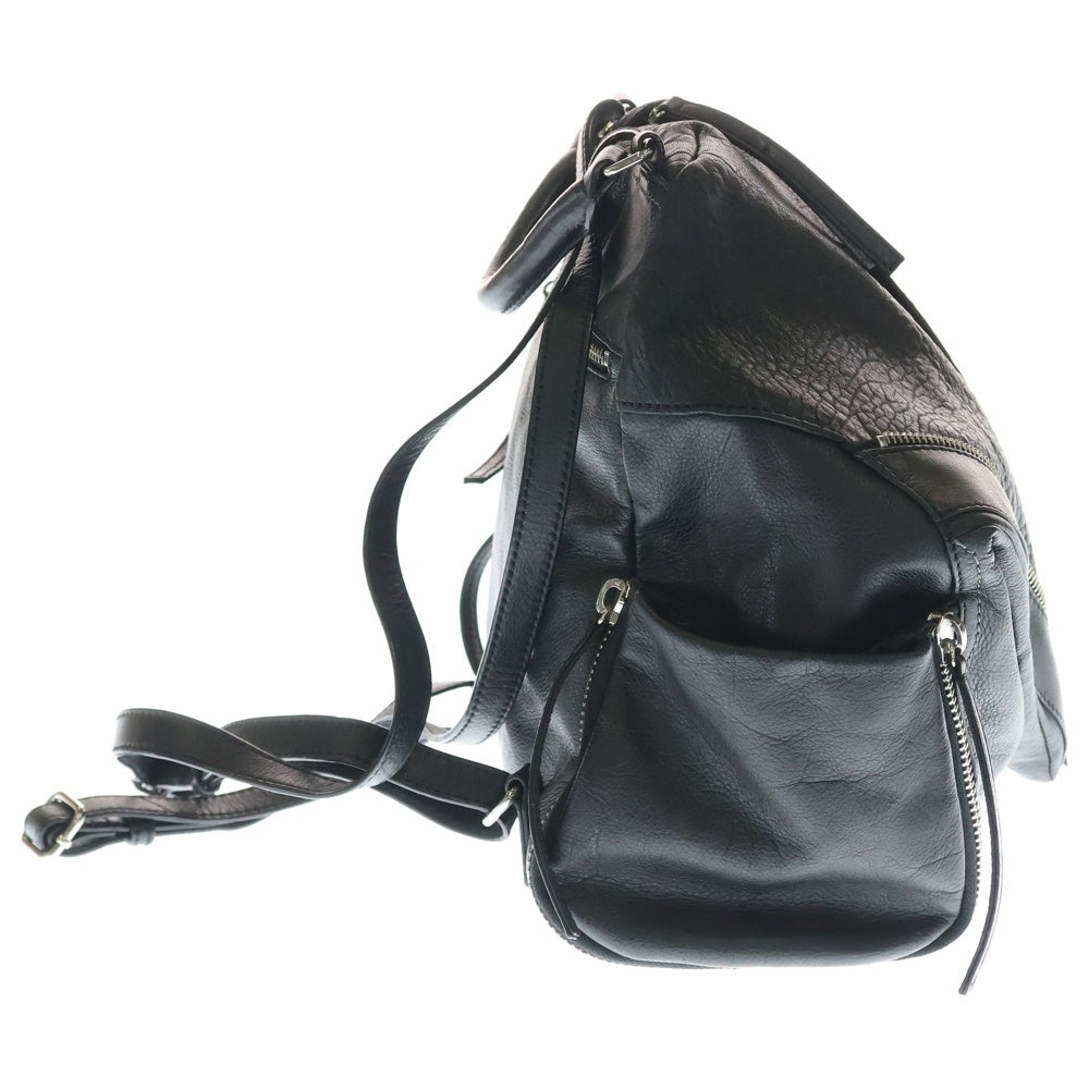 DIESEL(ディーゼル) センタージップ レザーバックパック バッグ ブラック レディース