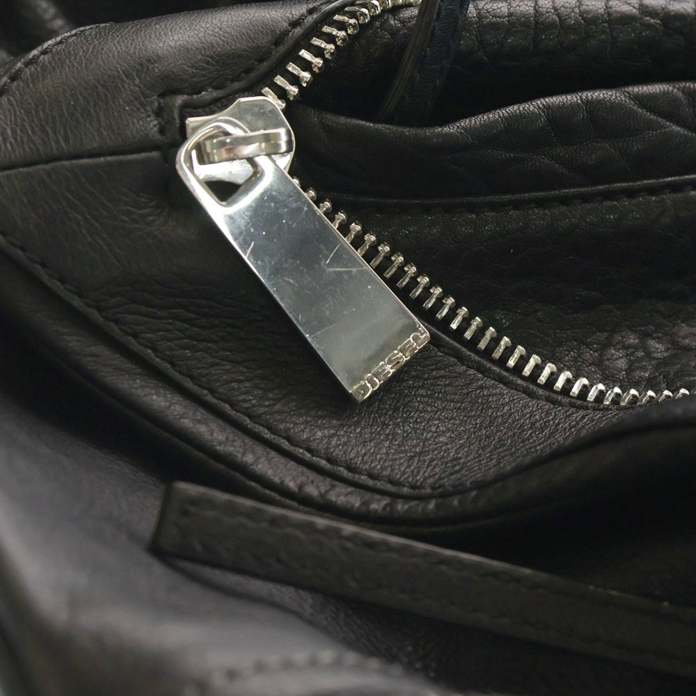 DIESEL(ディーゼル) センタージップ レザーバックパック バッグ ブラック レディース
