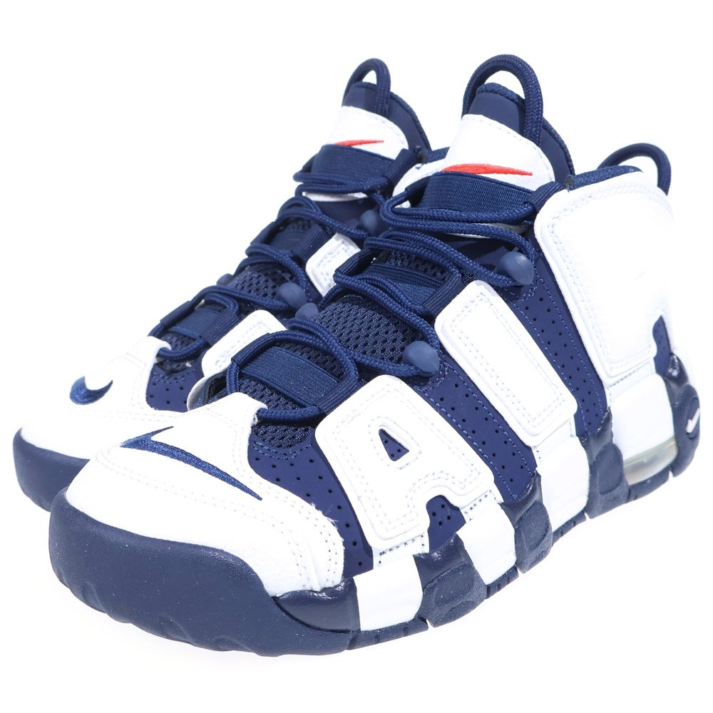 NIKE(ナイキ) GS Air More Uptempo 2024 Olympic ガールズ モアアップテンポ オリンピック ハイカットスニーカー YS6.5/24.5cm ホワイト/ネイビー レディース