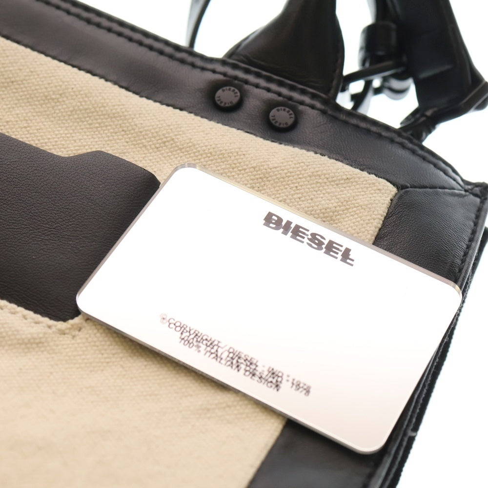 DIESEL(ディーゼル) 2WAY キャンバス 切替 レザー バイカラー 2トーン