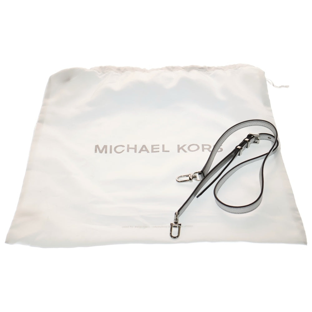 MICHAEL KORS(マイケルコース) SCARLETT 2WAY メタリックレザー サンチェル ハンドバッグ ショルダーバッグ シルバー レディース