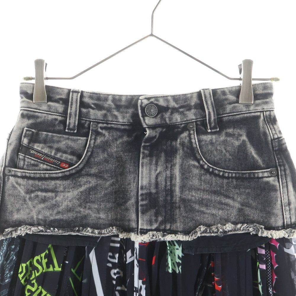 DIESEL(ディーゼル) ショートデニムパンツ 再構築 コットンスカート マルチ A04349 レディース