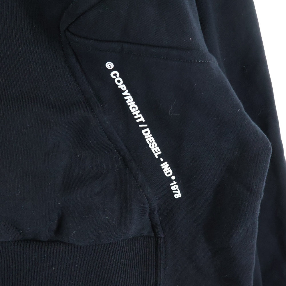 DIESEL(ディーゼル) F-MONDY FELPA ドローコード クルーネックスウェットシャツ 00S75P ブラック レディース