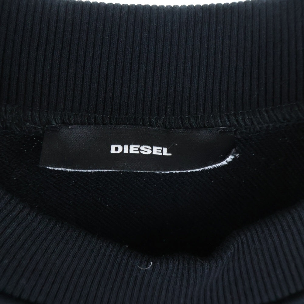 DIESEL(ディーゼル) F-MONDY FELPA ドローコード クルーネックスウェットシャツ 00S75P ブラック レディース