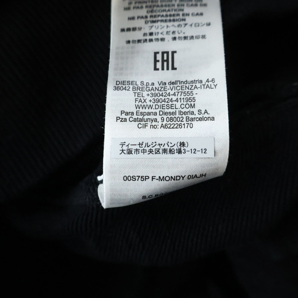 DIESEL(ディーゼル) F-MONDY FELPA ドローコード クルーネックスウェットシャツ 00S75P ブラック レディース