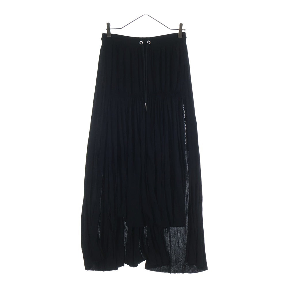 DIESEL(ディーゼル) スリット アシンメトリーデザイン レーヨンスカート ブラック レディース