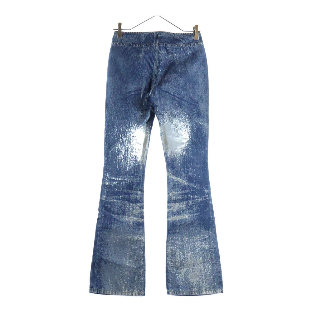 DIESEL(ディーゼル) D-SHARK-FSD2 ダメージ加工 シースルー フレアデニムパンツ 068JH インディゴ レディース