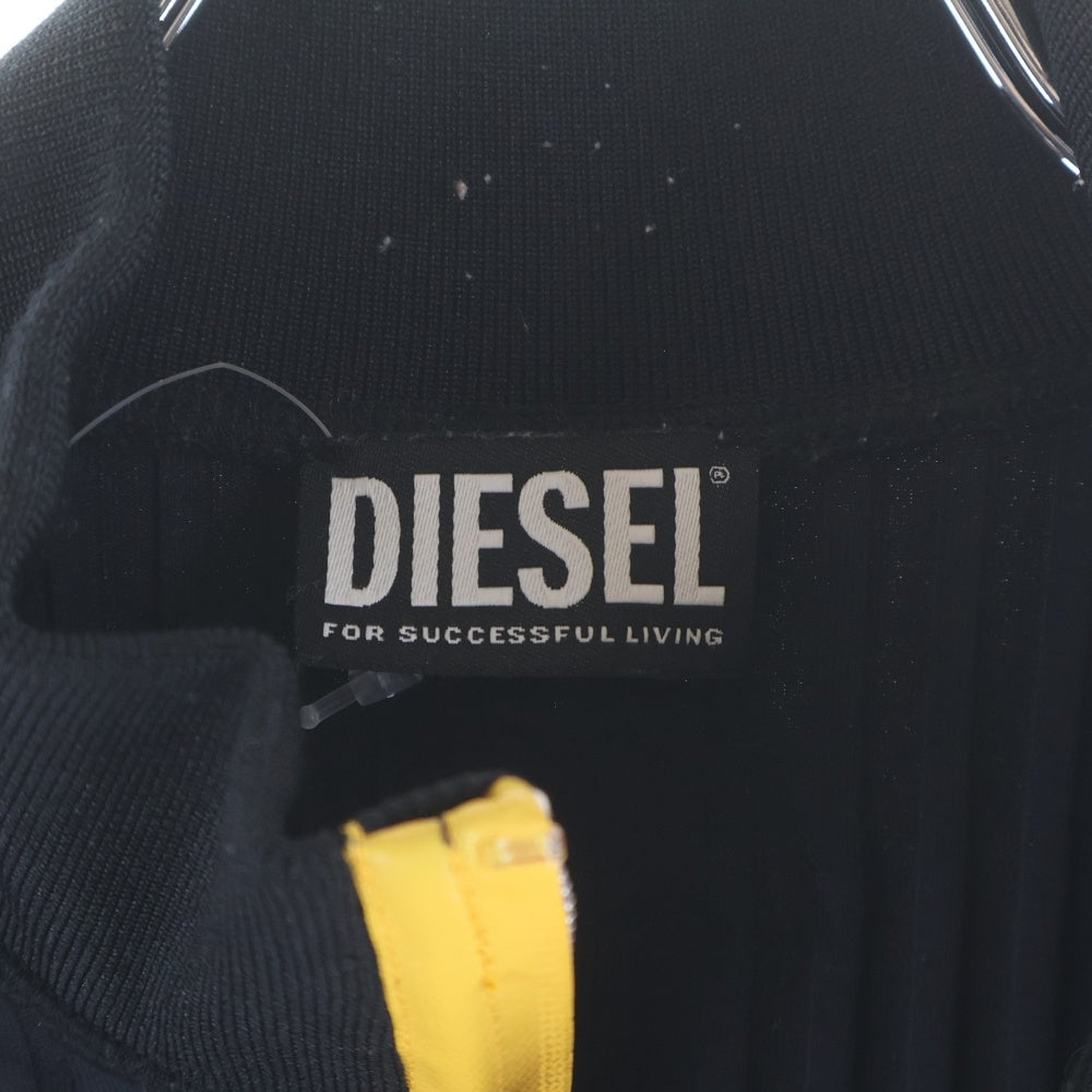 DIESEL(ディーゼル) T-RIB 0DRBR ダブルジップ プリーツ トラックジャケット A07318 ブラック レディース