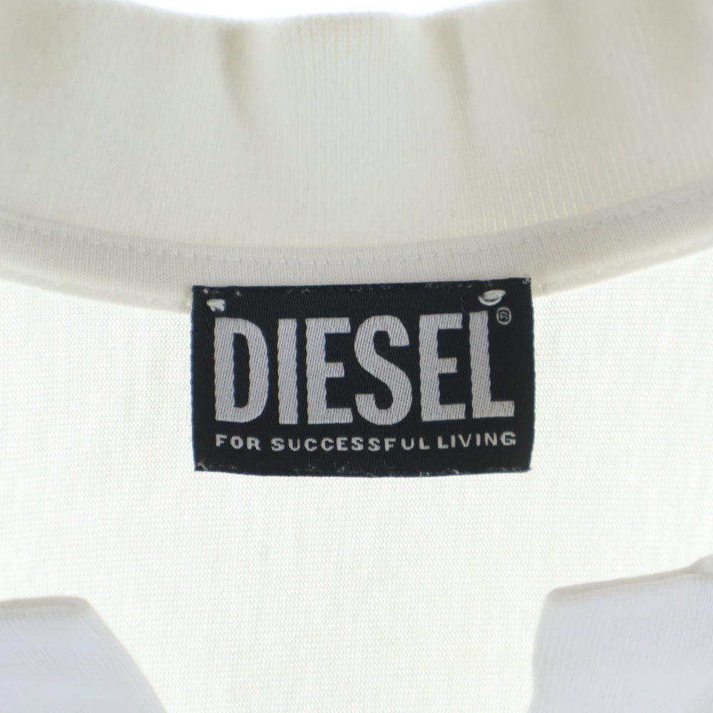 DIESEL(ディーゼル) T-VAITE ショート丈 Vネック 半袖ポロシャツ A04609 ホワイト レディース