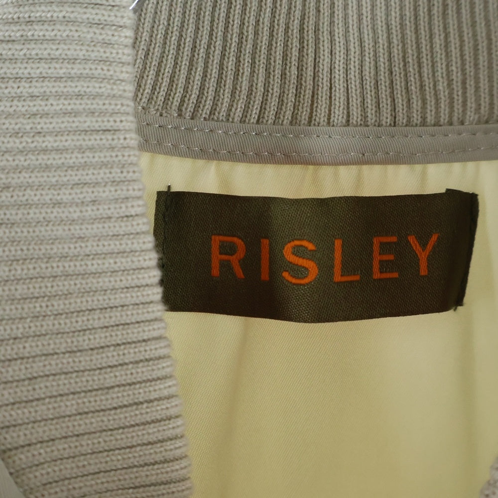 NO BRAND(ノーブランド) RISLEY リズレイ2WAY レーススリーブ ジップアップブルゾン MA-1 ベージュ レディース