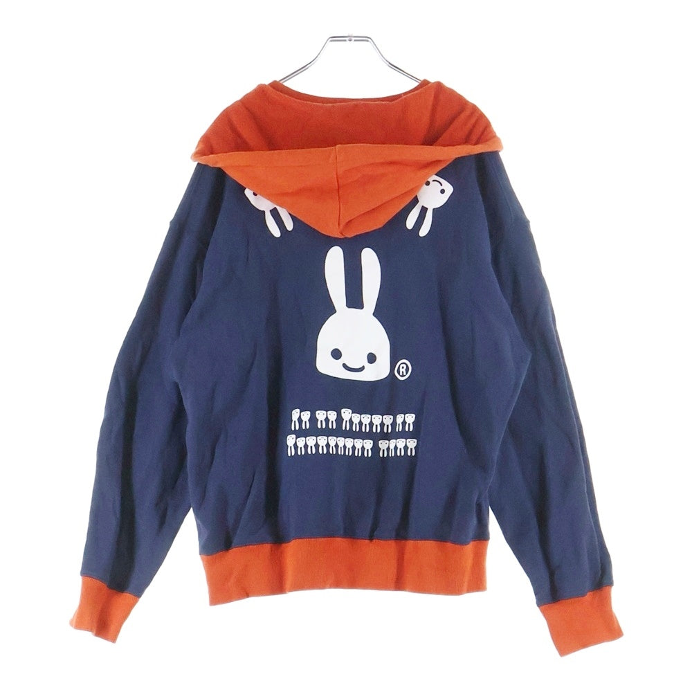 CUNE(キューン) フロントロゴ フーディプルオーバーパーカー BKFHD01NVY オレンジ/ネイビー レディース