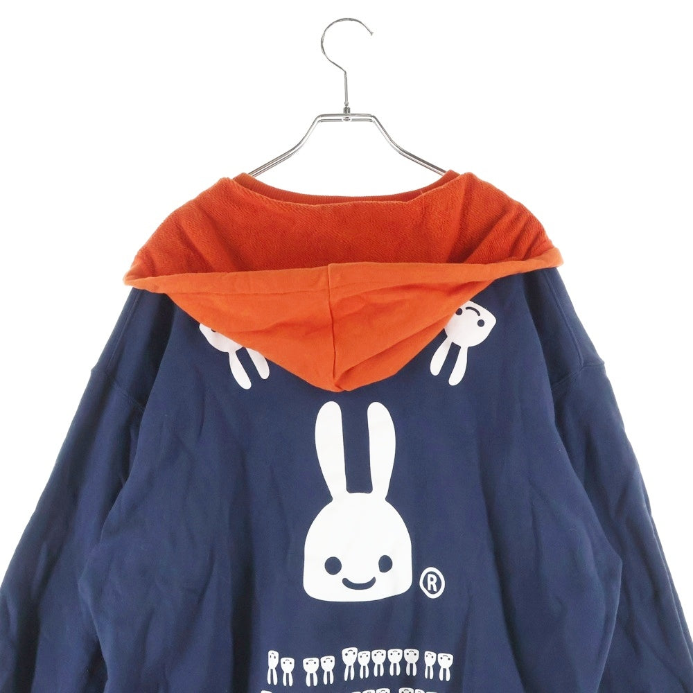 CUNE(キューン) フロントロゴ フーディプルオーバーパーカー BKFHD01NVY オレンジ/ネイビー レディース